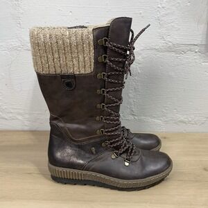 Spring Step Relife Chibero Women's 9 EU40 Vegan Brown Lace Up Pull-On Boots